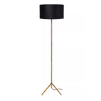Lámpara de pie textil negro metal oro mate Ø38x1,47 cm E27 - LULP0069