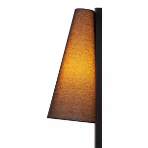 Lámpara de pie acero pantalla tela negro 24x24x1,40 cm E27 - LULP0075