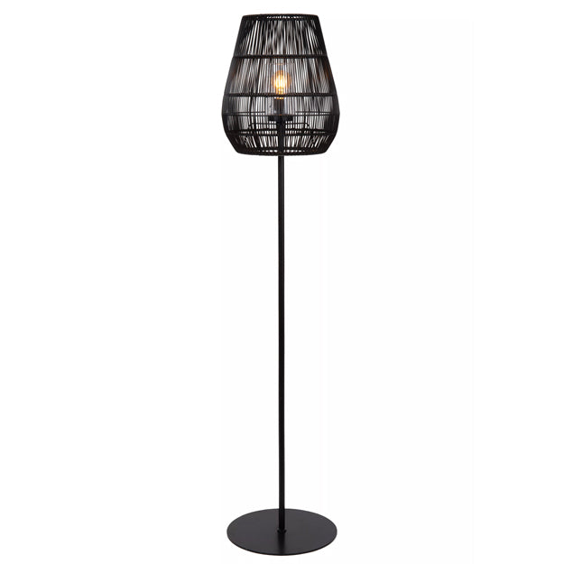 Lámpara de pie metal PVC negro Ø35 x 154 cm E27 - LULP0077