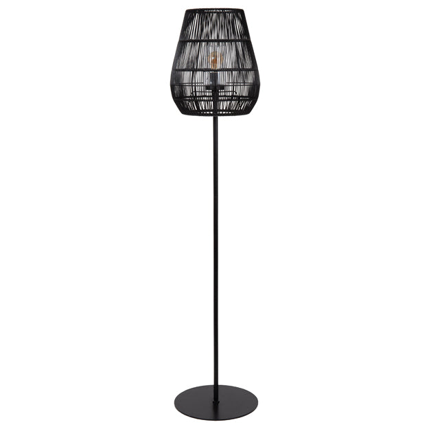 Lámpara de pie metal PVC negro Ø35 x 154 cm E27 - LULP0077