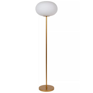 Lámpara de pie metal dorado vidrio opal Ø38x15,5 cm E27 - LULP0085