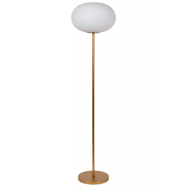 Lámpara de pie metal dorado vidrio opal Ø38x15,5 cm E27 - LULP0085