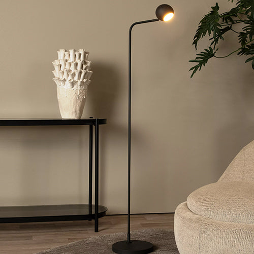 Lámpara de pie metal negro recargable Ø38,1x22x138 cm LED 3W - LULP0088