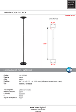 Cargar imagen en el visor de la galería, Lampara de pie metal negro Ø25,4x53,2x1,80 cm dimeable 20W LED - LULP0093
