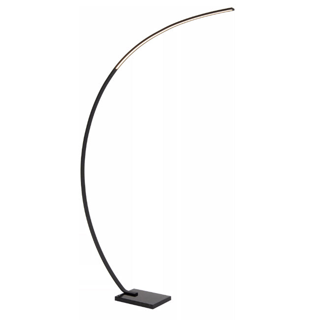 Lámpara de pie arco metal mármol negro 15W 2700K LED - LULP0098