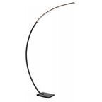 Lámpara de pie arco metal mármol negro 15W 2700K LED - LULP0098
