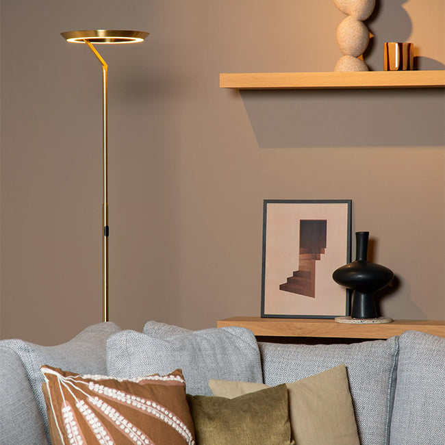 Lámpara de pie metal oro  Ø28x1,74 cm 21W 2700K - LULP0099