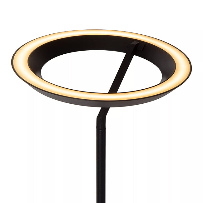 Lámpara de pie metal negro Ø28x1,74 cm 21W 2700K - LULP0100
