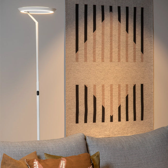 Lámpara de pie metal blanco Ø28x1,74 cm 21W 2700K - LULP0101