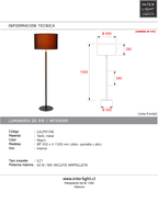 Lámpara de pie textil metal negro  Ø45x1,50 cm E27 - LULP0106