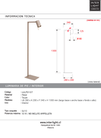 Lámpara de pie metal beige 28x1,30 cm GU10 - LULP0107