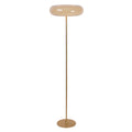 Lámpara de pie metal dorado vidrio taupe Ø40x1,50 cm -  LULP0109