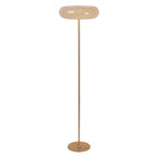 Lámpara de pie metal dorado vidrio taupe Ø40x1,50 cm -  LULP0109