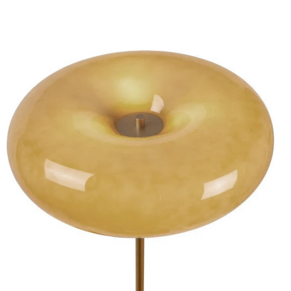 Lámpara de pie metal dorado vidrio taupe Ø40x1,50 cm -  LULP0109