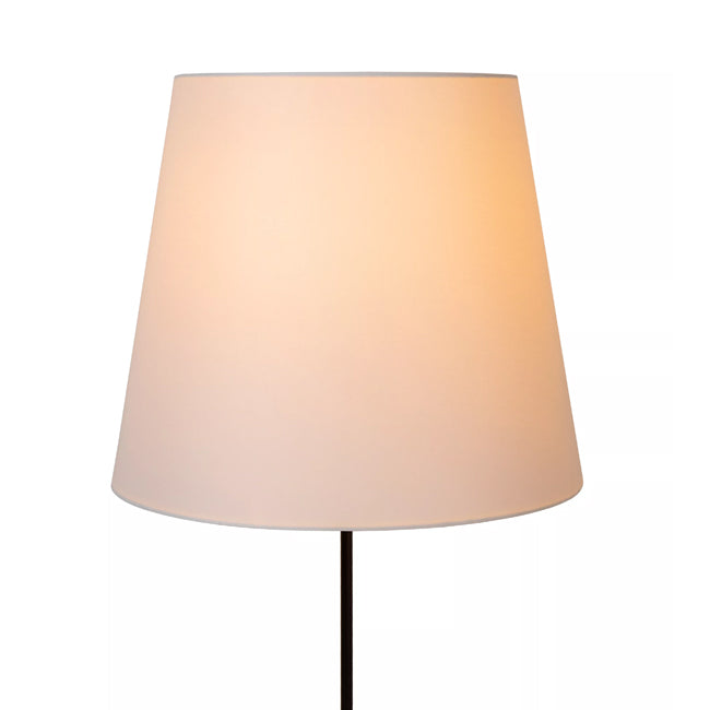 Lámpara de pie metal negro tela blanco Ø35 cm E27 - LULP0111