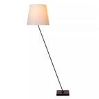 Lámpara de pie metal negro tela blanco Ø35 cm E27 - LULP0111