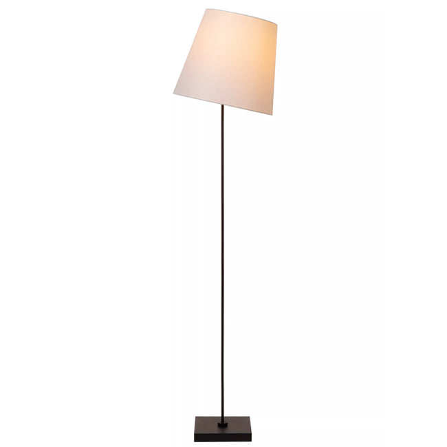 Lámpara de pie metal negro tela blanco Ø35 cm E27 - LULP0111