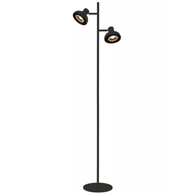 Lámpara de mesa acero negro Ø22x13,8 cm 2 luces GU10 (AR111) - LULP0112
