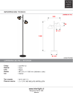 Lámpara de mesa acero negro Ø22x13,8 cm 2 luces GU10 (AR111) - LULP0112