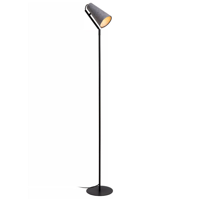 Lámpara de pie metal negro fieltro gris Ø22 cm E14 - LULP0113