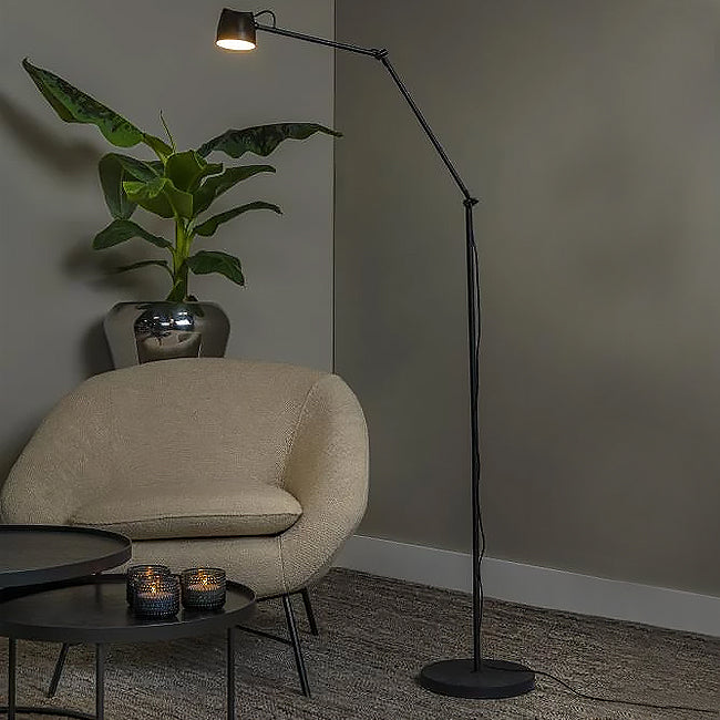 Lámpara de pie metal negro  Ø25x14,3 cm 8W LED - LULP0115