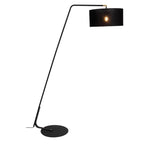 Lámpara de pie metal pantalla lino negro  Ø35x1,88 cm  E27 - LULP0116