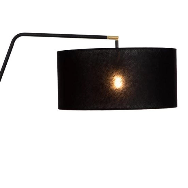 Lámpara de pie metal pantalla lino negro  Ø35x1,88 cm  E27 - LULP0116
