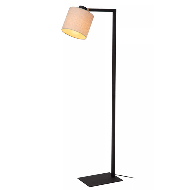 Lámpara de pie metal negro lino beige 28x1,280 cm 1xE27 - LULP0118