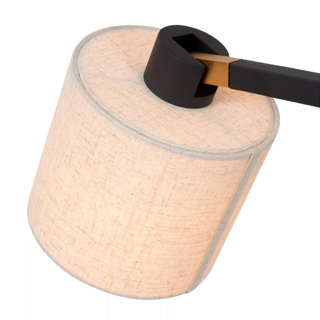 Lámpara de pie metal negro lino beige 28x1,280 cm 1xE27 - LULP0118
