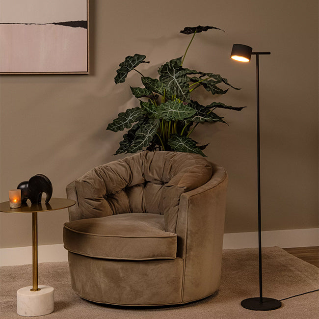 Lámpara de pie metal negro dimeable  Ø20x1.30cm 9W LED - LULP0120
