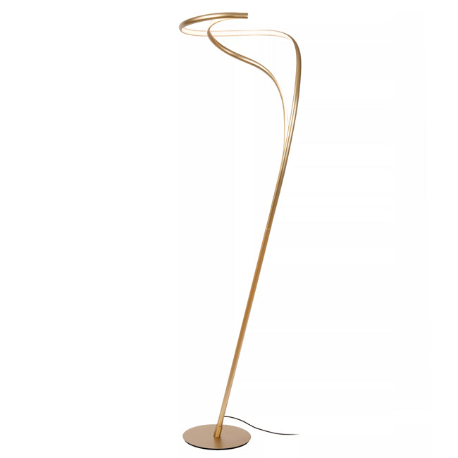 Lámpara de pie aluminio, policloruro de vinilo oro mate Ø30x180 cm 28W LED - LULP0121