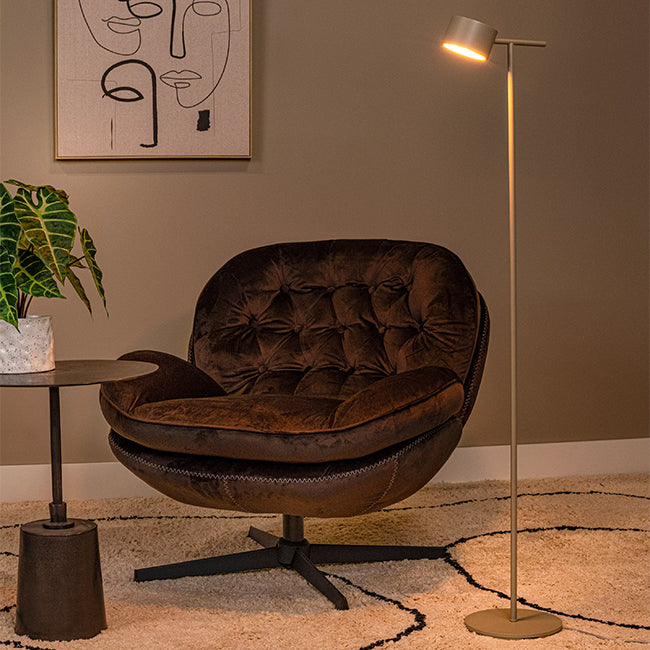 Lámpara de pie metal taupe dimeable  Ø20x1.305 cm 9W LED - LULP0122