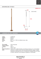 Lámpara de pie aluminio bronce Ø21x1,40 cm dimeable 18W LED - LULP0123