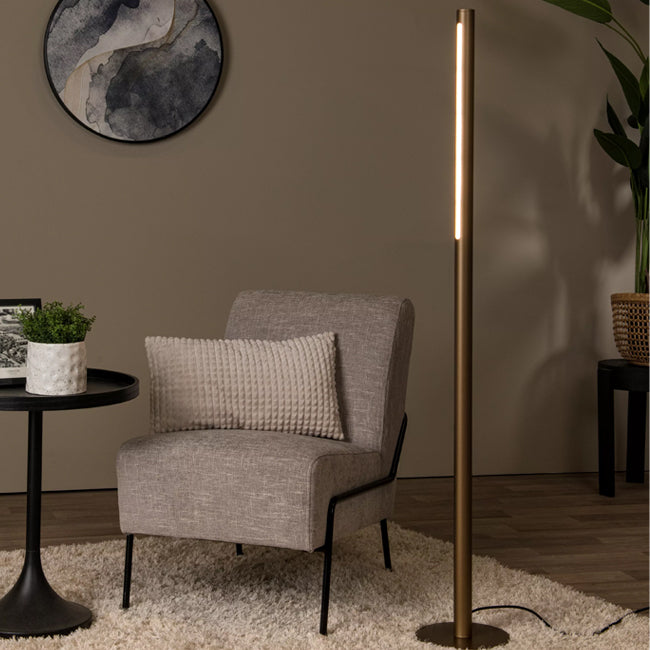 Lámpara de pie aluminio bronce Ø21x1,40 cm dimeable 18W LED - LULP0123