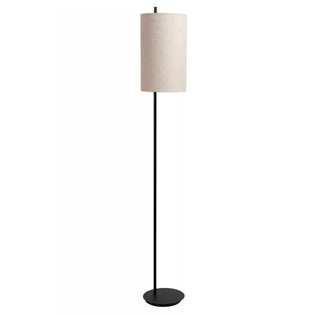 Lámpara de pie metal negro pantalla lino beige Ø24x1,65 cm E27 - LULP0124