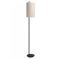 Lámpara de pie metal negro pantalla lino beige Ø24x1,65 cm E27 - LULP0124