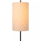 Lámpara de pie metal negro pantalla lino beige Ø24x1,65 cm E27 - LULP0124