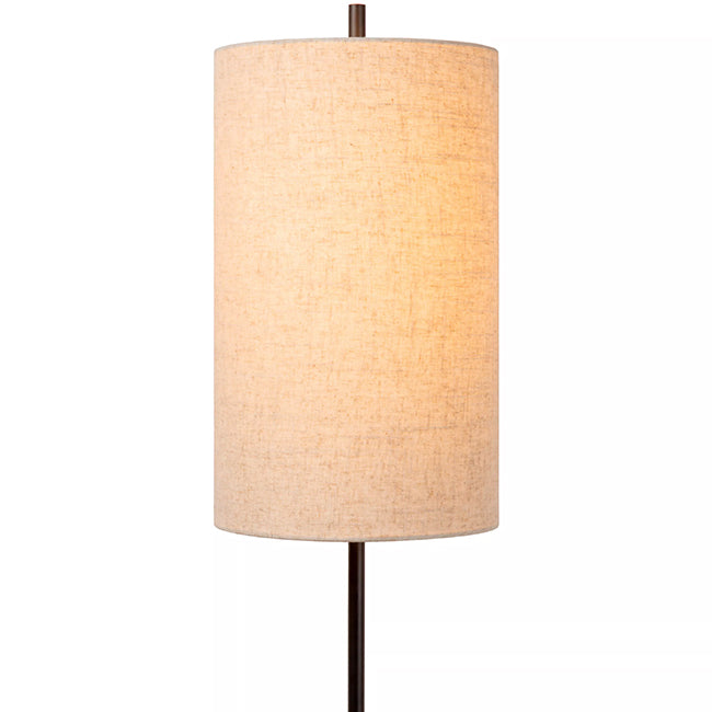Lámpara de pie metal negro pantalla lino beige Ø24x1,65 cm E27 - LULP0124