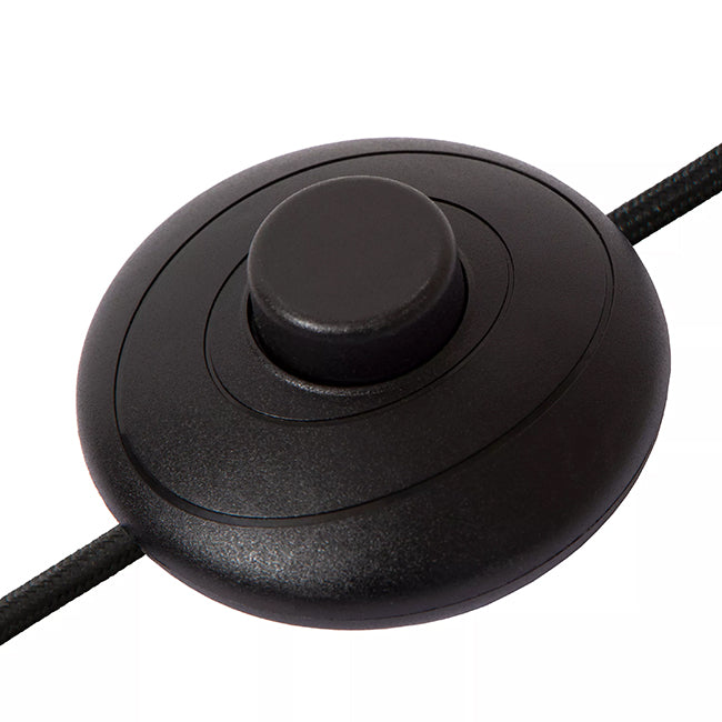 Lámpara de pie metal negro pantalla lino beige Ø24x1,65 cm E27 - LULP0124