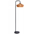 Lámpara de pie fibra natural negro Ø34x42x1,50 cm E27 - LULP0125