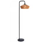 Lámpara de pie fibra natural negro Ø34x42x1,50 cm E27 - LULP0125