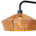 Lámpara de pie fibra natural negro Ø34x42x1,50 cm E27 - LULP0125
