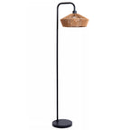 Lámpara de pie fibra natural negro Ø34x42x1,50 cm E27 - LULP0125