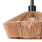 Lámpara de pie fibra natural negro Ø34x42x1,50 cm E27 - LULP0125