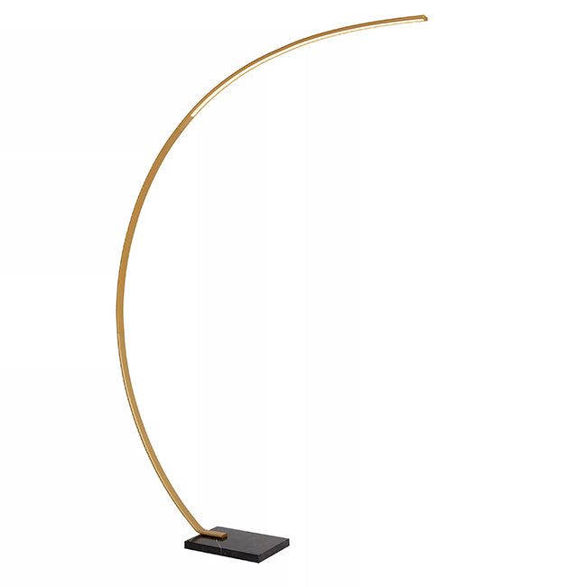 Lámpara de pie arco metal mármol oro mate 15W 2700K LED - LULP0126