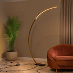 Lámpara de pie arco metal mármol oro mate 15W 2700K LED - LULP0126