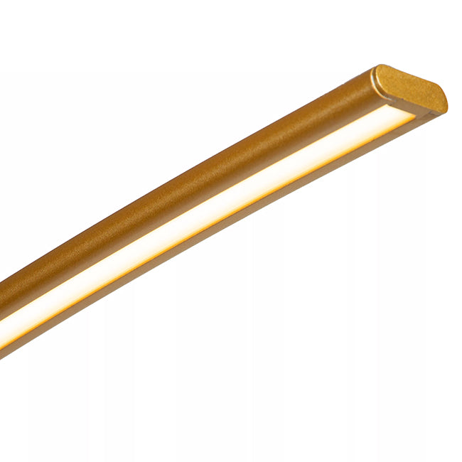 Lámpara de pie arco metal mármol oro mate 15W 2700K LED - LULP0126