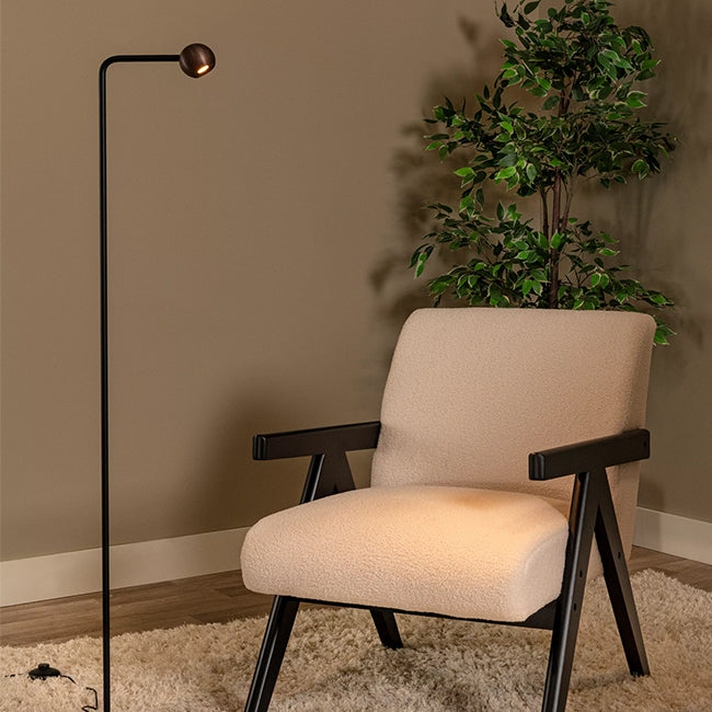 Lámpara de pie de aluminio café negro Ø22x143 cm 6,3W  2700K - LULP0127