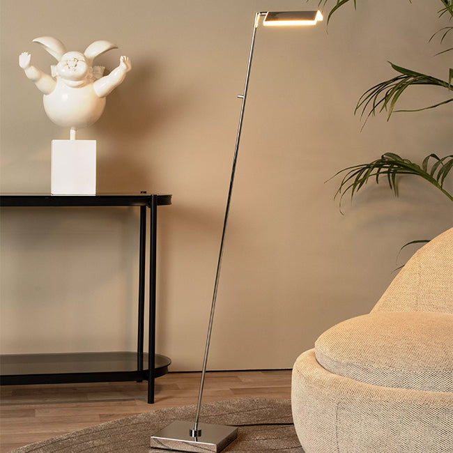 Lámpara de pie metal cromo 20x1,40 cm LED 12W - LULP0128