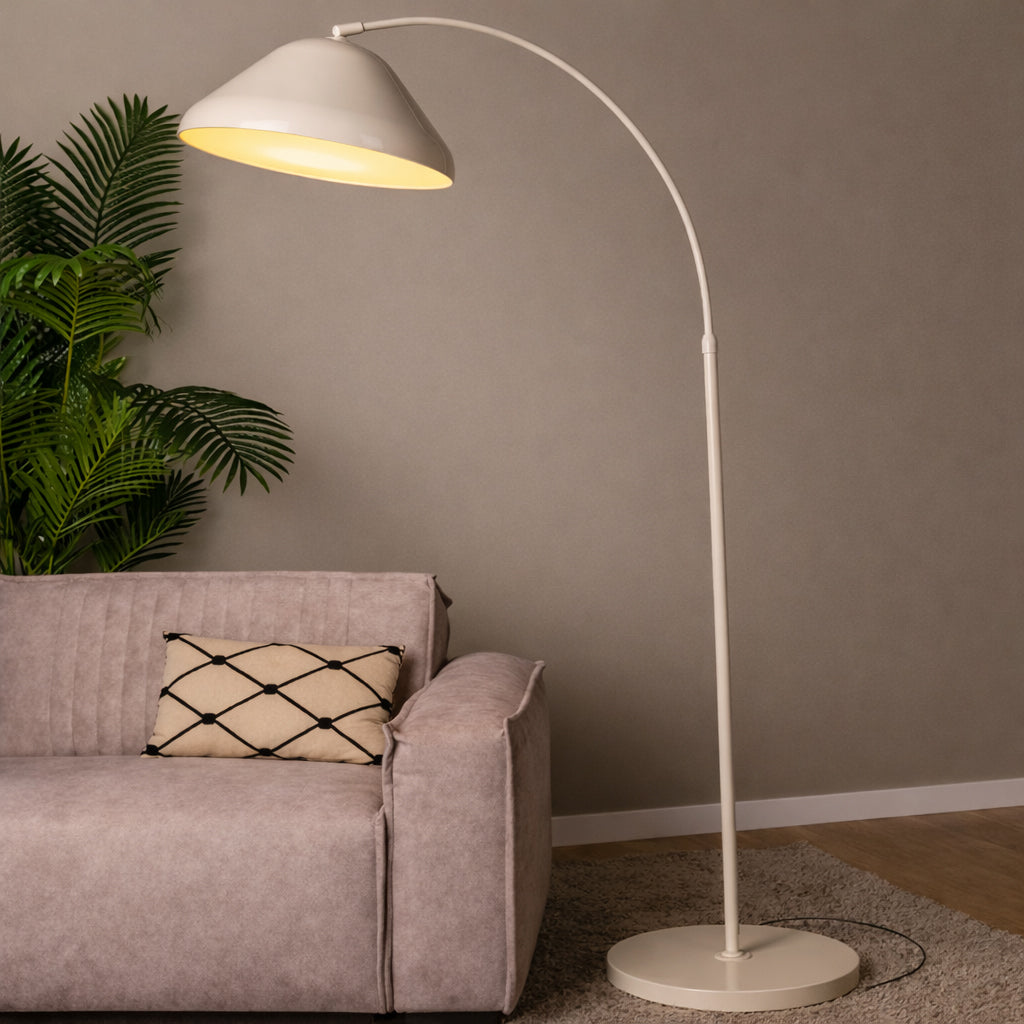 Lámpara de pie metal beige Ø40x210cm E27- LULP0132